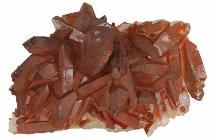 Natural, Red Quartz Crystal Cluster - Morocco #139768